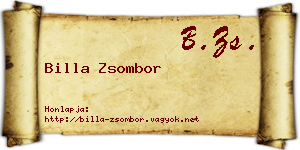 Billa Zsombor névjegykártya